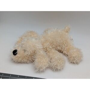 ASI Its All Greek To Me Plush Dog Cream Tan Shaggy Tinsel Accents 11 Inch